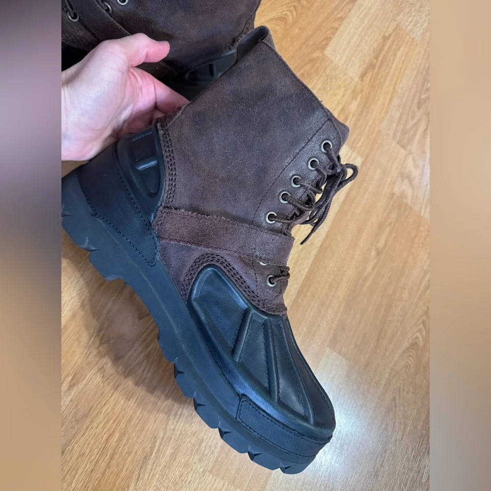 Polo Ralph Lauren Oslo High BT WP Brown/Black Waterproof Boots Men’s Size 10.5D